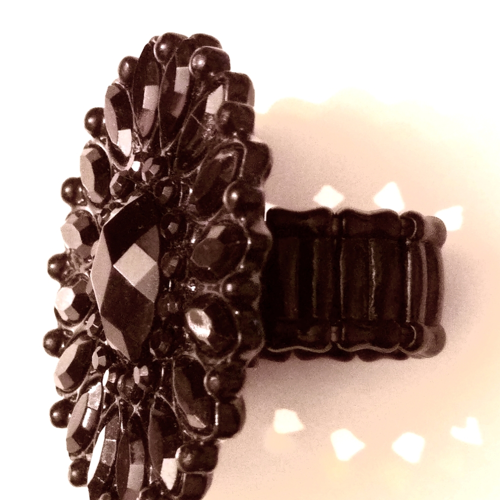Gothic Black Rhinestone Ring